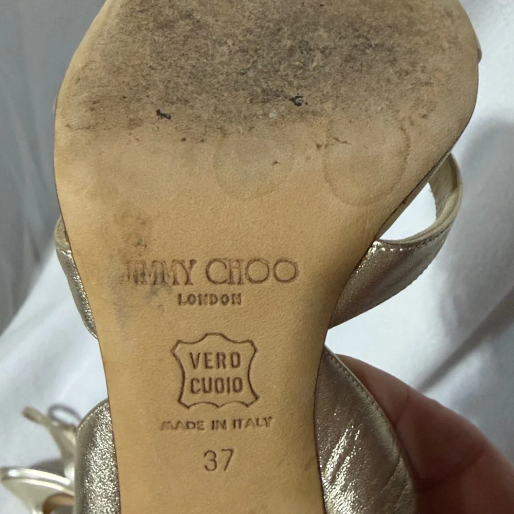 Jimmy Choo Elegant Gold Heels - Picture 6 of 7